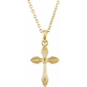 14kt gold cross and 16" chain