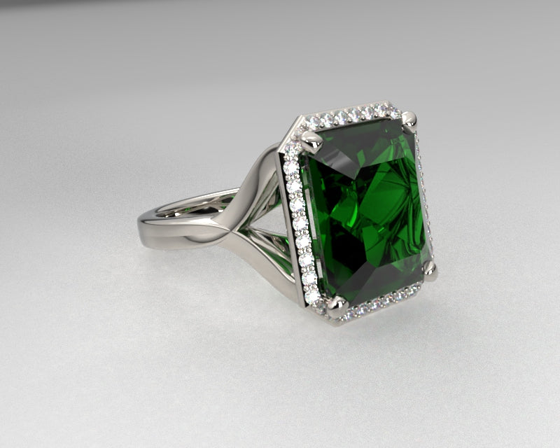 Signature Split Shank Halo for Large Center Stone Distinctive Gem Inc.