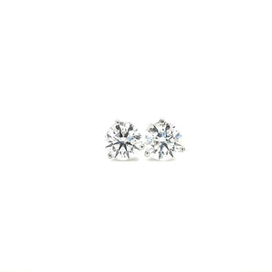 4.07cttw Hearts & Arrows cut Ideal Lab Grown Round diamond studs