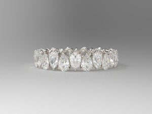 Alternating Pear Brilliant Diamond Eternity Wedding Band w Lab Grown Diamonds