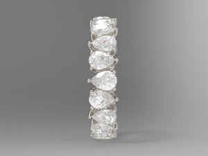 Alternating Pear Brilliant Diamond Eternity Wedding Band w Lab Grown Diamonds