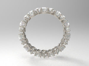 Alternating Pear Brilliant Diamond Eternity Wedding Band w Lab Grown Diamonds