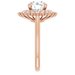 14K Rose 8 mm Round Engagement Ring Mounting w 1.81ct H VS1 LG Ideal Cut