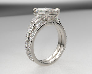 Harry Winston Inspired and Modified Tapered Baguette Setting with lab grown diamonds