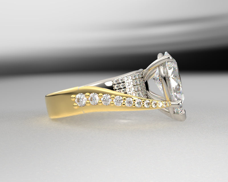 Sylvie Split Shank Diamond Engagement Ring SY098