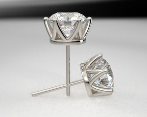 Crown basket prong settings with la pousette backs
