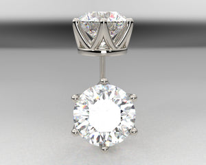 Crown basket prong settings with la pousette backs