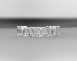 Ladies Diamond Emerald Cut Band with lab grown diamonds