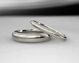 4mm and 2mm Mens and Women's Wedding Bands by Master Bench