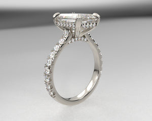 Evelina's Signature Split Prong Hidden Halo w Lab Diamonds