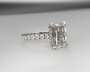 Evelina's Signature Split Prong Hidden Halo w Lab Diamonds