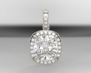 Ladies Platinum Diamond Halo Pendant