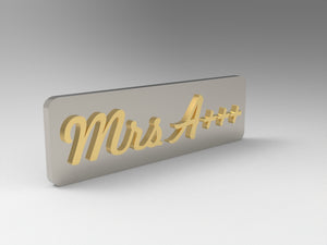 Ladies two tone, 14kt Mrs A+++ pendant