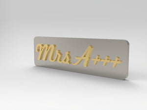 Ladies two tone, 14kt Mrs A+++ pendant