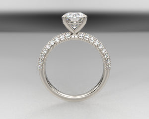 Ladies Twin Sided Pave Diamond Engagement Ring