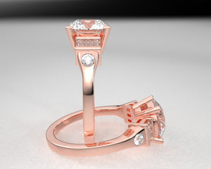 Julianne's Signature Vintage Inspired Triple Baguette Setting