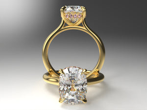 Ladies 18kt Yellow Gold with Pink Diamond Hidden Halo