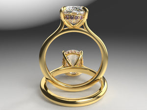 Ladies 18kt Yellow Gold with Pink Diamond Hidden Halo