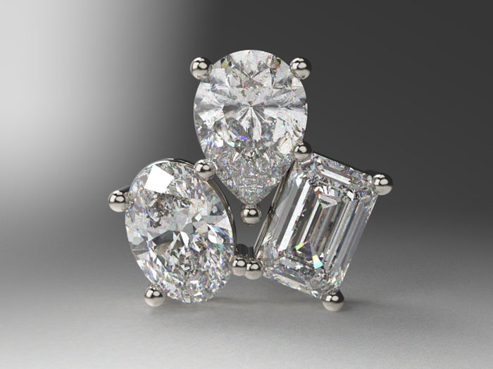 3 Diamond Cluster Ready to Go LG Diamond Earrings