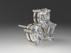 3 Diamond Cluster Ready to Go LG Diamond Earrings