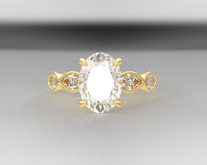 ladies 14kt yellow gold natural marquise setting w .54cttw