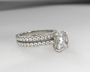 Janet's Signature Split Prong Cathedral Setting with lab grown diamonds