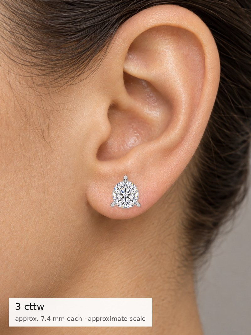 3 cttw (3.00–3.15) shown on the ear