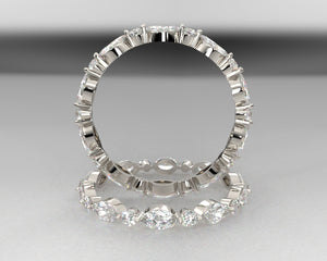 Ladies Platinum Diamond Eternity Ring with marquise and round lab grown diamonds