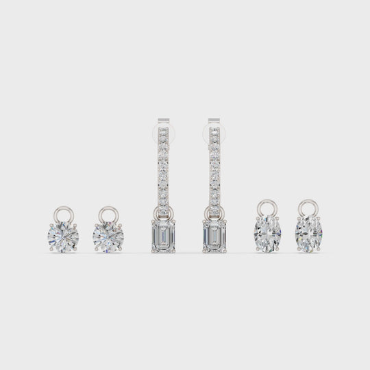 6.67 CTTW Lab Diamond Interchangeable Half Hoop Earring – 14K White Gold video