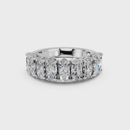 2.56 CTTW Moval Lab Diamond Anniversary Band – 14K White Gold video