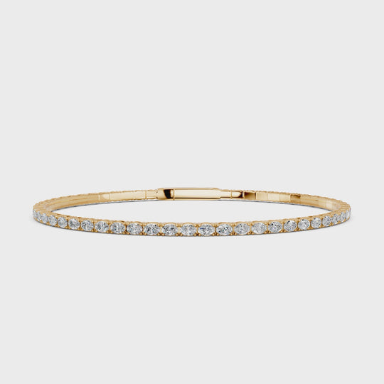 6.15 CTTW Oval Lab Diamond Flexible Bracelet – 14K Yellow Gold video