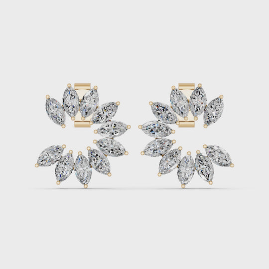 2.24 CTTW Marquise Lab Diamond Fashion Earring – 14K Yellow Gold video