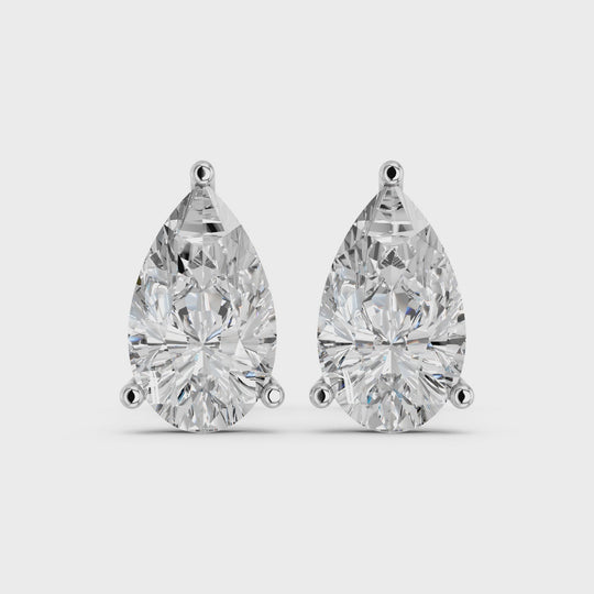 1.52 CTTW Pear Lab Diamond Martini Stud – 14K White Gold video