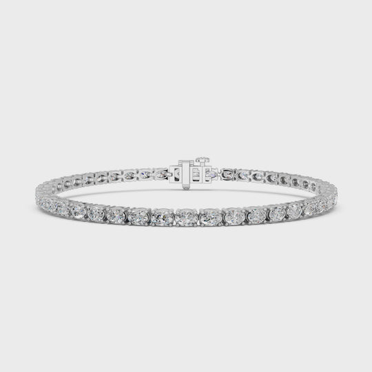 4.99 CTTW Oval Lab Diamond E-W Tennis Bracelet – 14K White Gold video