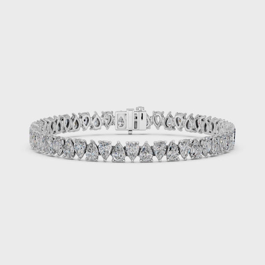11.96 CTTW Alternate Pear Shape Lab Diamond N-S Tennis Bracelet – 14K White Gold video