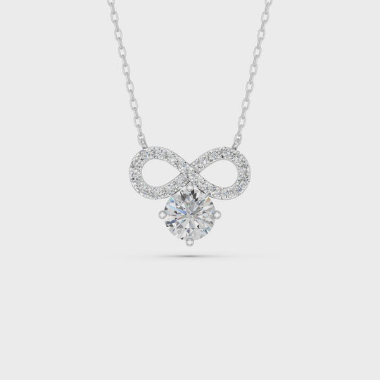 2.07 CTTW Round Lab Diamond Infinity Necklace – 14K White Gold video