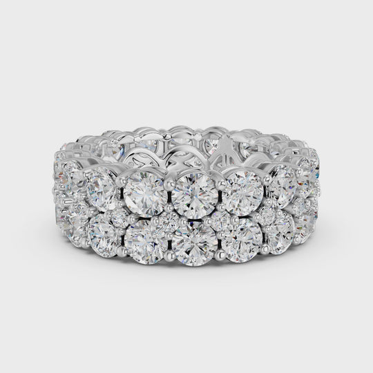 7.72 CTTW Round Lab Diamond Eternity Band – 14K White Gold video