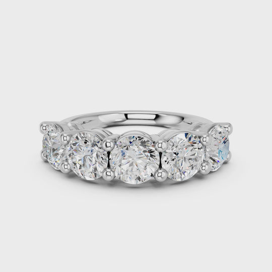 3.59 CTTW Round Lab Diamond Anniversary Band – 14K White Gold video