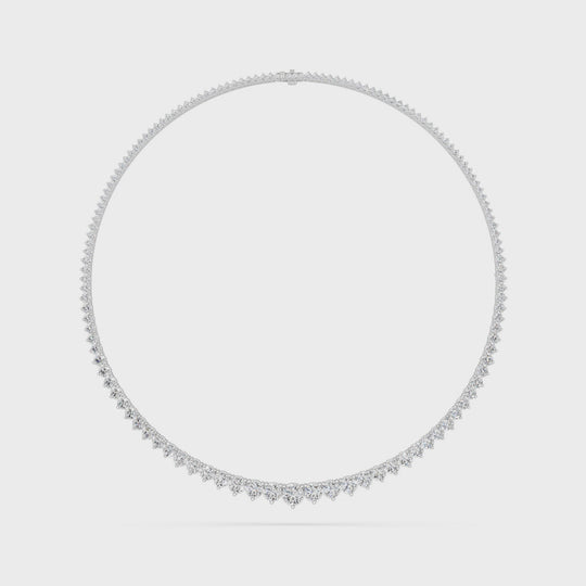 20.72 CTTW Round Lab Diamond Riviera Necklace – 14K White Gold video
