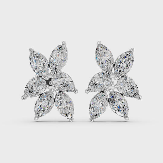 6.1 CTTW Marquise & Pear Lab Statement Earring – 14K White Gold video