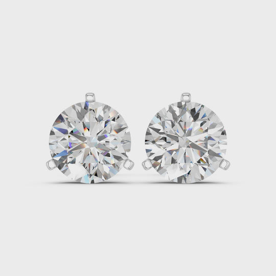 4.07 CTTW Round Lab Diamond Martini Stud – 14K White Gold video