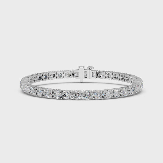 10.42 CTTW Alternating Oval And Round Lab Diamond Tennis Bracelet – 14K White Gold video