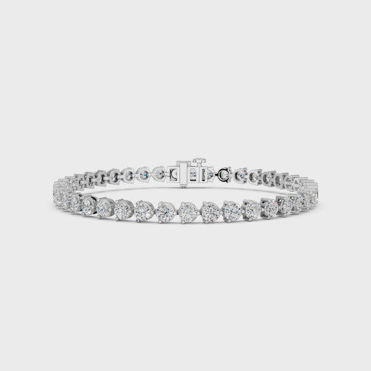 5.97 CTTW Round Lab Diamond 3 Prong Tennis Bracelet – 14K White Gold video