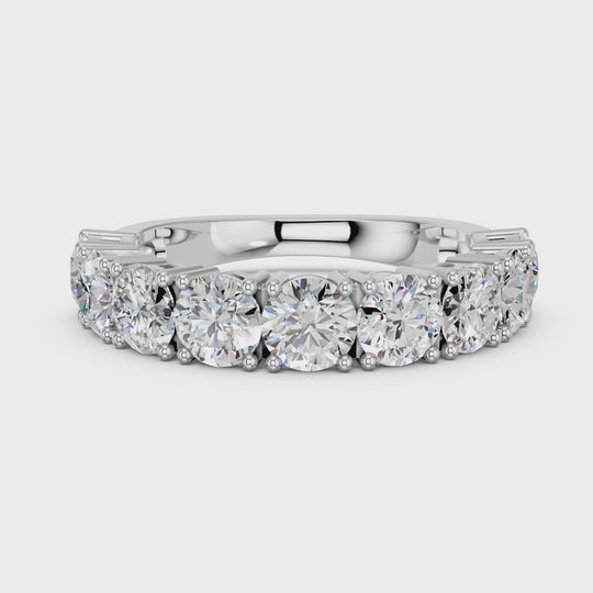 2.14 CTTW Round Lab Diamond Anniversary Band – 14K White Gold video