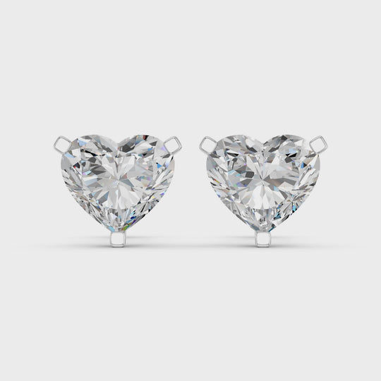 3.01 CTTW Heart Lab Diamond Martini Stud – 14K White Gold video