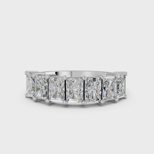 2.17 CTTW Radiant Lab Diamond Anniversary Band – 14K White Gold video