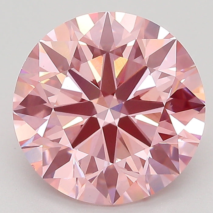 7.15cttw Fancy Intense Pink VS1 Round Brilliant Cut Lab Grown Diamonds