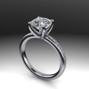 Micro pave eternity engagement ring