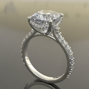 Amy's Signature Shared Prong Hidden Halo Setting with lab grown diamonds