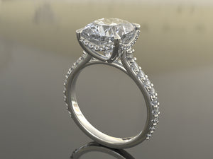 Amy's Signature Shared Prong Hidden Halo Setting with lab grown diamonds